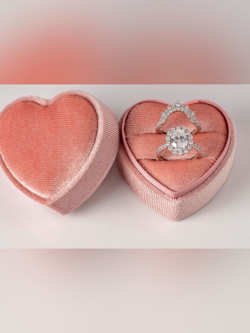Radiance by Absolute™ 7.61ctw Oval Halo Boxed Bridal Ring 2-piece Set